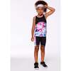 Athletic Biker Short, Black, Pink And Multicolored Butterflies - Shorts - 2