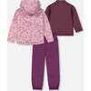 3-In-1 Mid-Season Outerwear Set With Jacket, Lilac And Multicolored Butterfly - Raincoats - 3