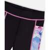 Athletic Leggings, Black And Multicolored Butterflies - Leggings - 4