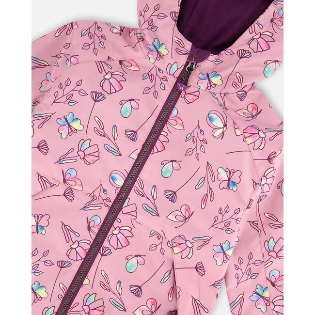 3-In-1 Mid-Season Outerwear Set With Jacket, Lilac And Multicolored Butterfly - Raincoats - 4