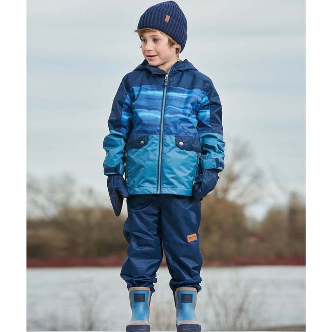 3-In-1 Mid-Season Outerwear Set With Jacket, Neutral Blue And Navy - Raincoats - 2