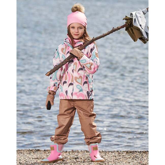 3-In-1 Mid-Season Outerwear Set With Jacket, Light Pink And Beige - Raincoats - 2