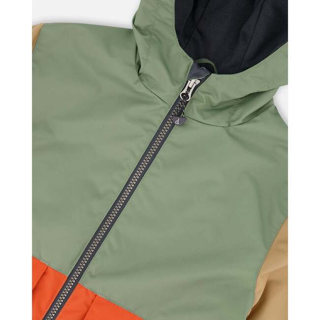 3-In-1 Mid-Season Outerwear Set, Gray, Beige, Orange, And Sage - Raincoats - 4