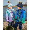 3-In-1 Mid-Season Outerwear Set, Royal Blue And Green Gradient - Raincoats - 3