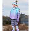 3-In-1 Mid-Season Outerwear Set, Turquoise And Mauve Gradient - Raincoats - 4