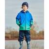 3-In-1 Mid-Season Outerwear Set, Royal Blue And Green Gradient - Raincoats - 4