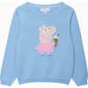 Peppa Knit Sweater, Blue - Sweaters - 1 - thumbnail