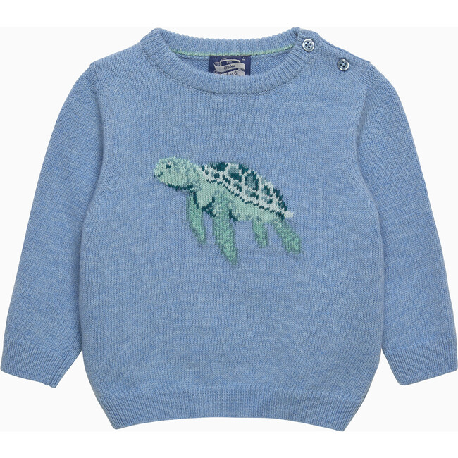 Little Timmy Turtle Sweater, Pale Blue