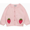 Little Strawberry Cardigan, Pale Pink - Cardigans - 1 - thumbnail