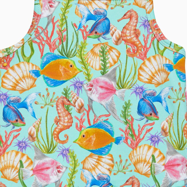 Little Tropical Peplum Swimsuit, Blue - One Pieces - 3