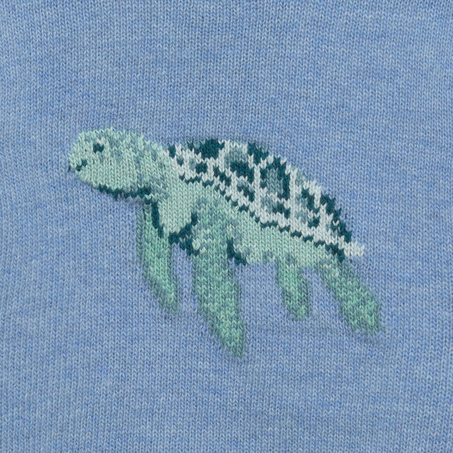 Little Timmy Turtle Sweater, Pale Blue - Sweaters - 3