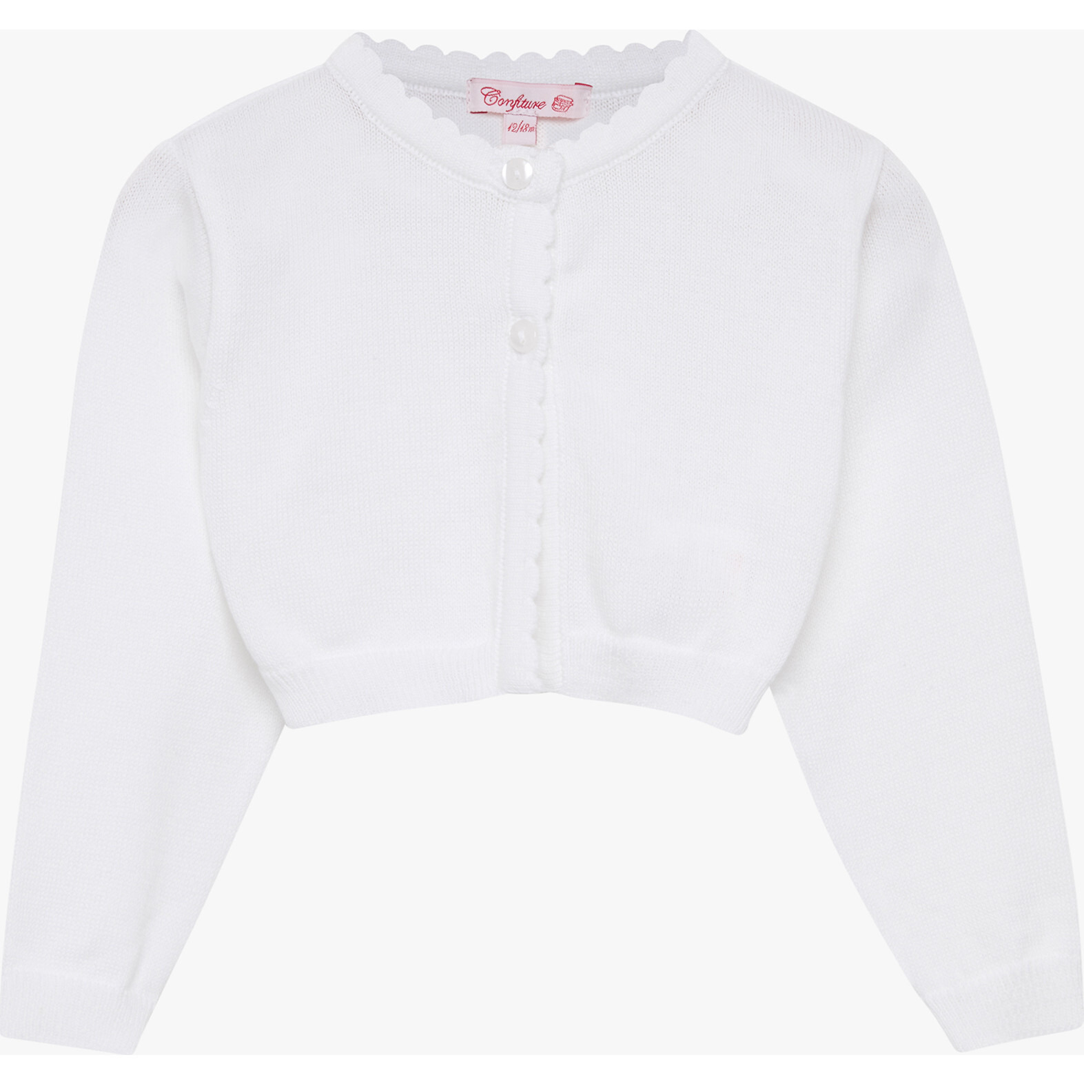 Little Sophie Cropped Cardigan, White - Cardigans - 1