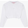 Little Sophie Cropped Cardigan, White - Cardigans - 1 - thumbnail