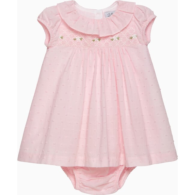 Little My First Smocked Dress, Pale Pink Flowers