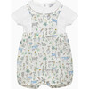 Little Liberty Print Moo Cow Dungaree, Moo Cow - Pants - 1 - thumbnail