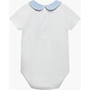 Little Milo Chambray Collar Bodysuit, White - Onesies - 2