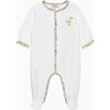 Little Liberty Print Lilibet Duck All In One, White - Rompers - 1 - thumbnail