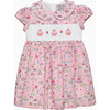 Little Liberty Print High Tea Smocked  Dress, Pink - Dresses - 1 - thumbnail