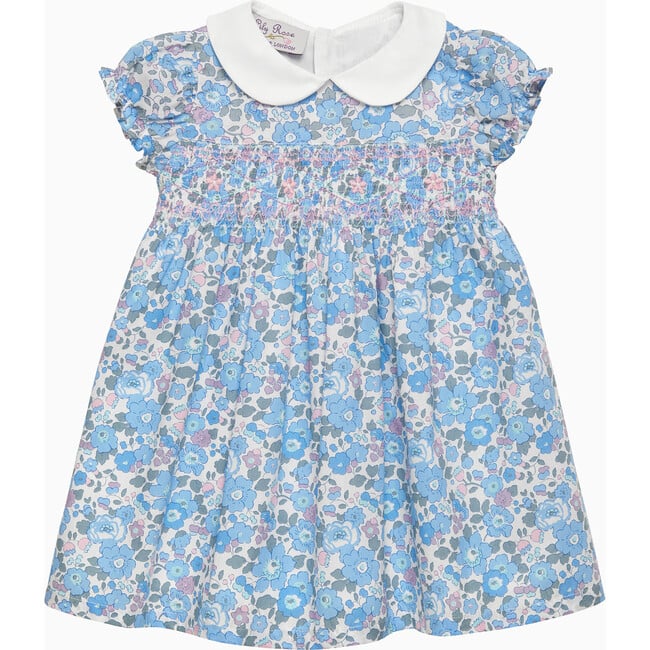 Little Liberty Print Betsy Smocked Dress, Blue Betsy