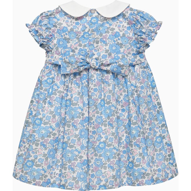 Little Liberty Print Betsy Smocked Dress, Blue Betsy - Dresses - 2