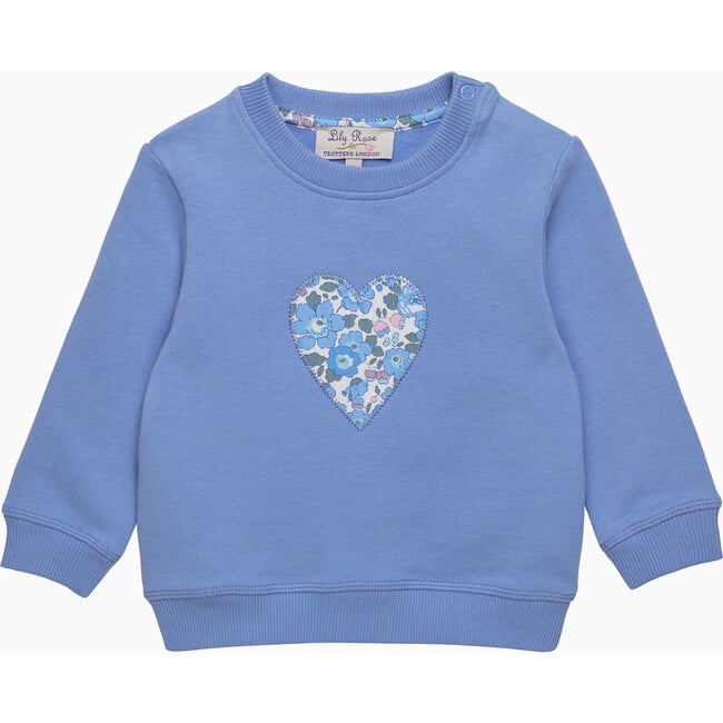 Little Liberty Print Betsy Heart Sweatshirt, Blue Betsy