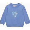 Little Liberty Print Betsy Heart Sweatshirt, Blue Betsy - Sweatshirts - 1 - thumbnail