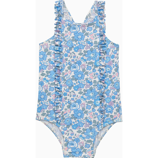 Little Liberty Print Betsy Frill Swimsuit, Blue Betsy