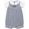 Little Jasper Guardsman Romper, Blue Gingham - Rompers - 1 - thumbnail