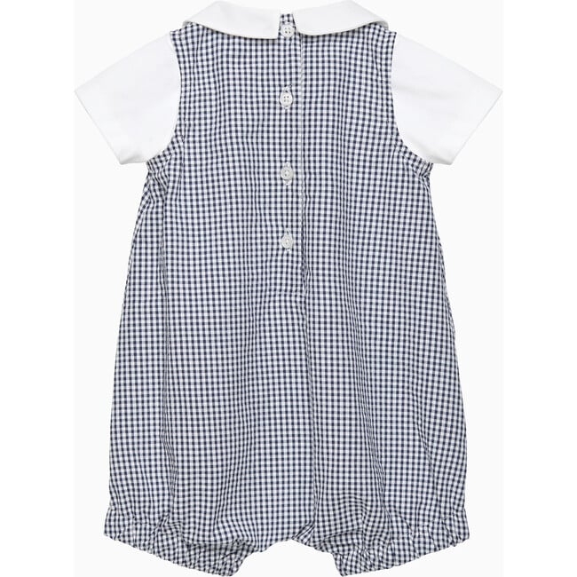 Little Jasper Guardsman Romper, Blue Gingham - Rompers - 2