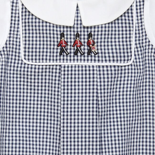 Little Jasper Guardsman Romper, Blue Gingham - Rompers - 3