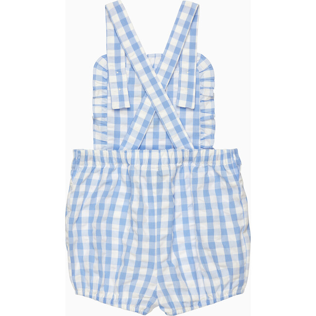 Little Duck Gingham Bib Short, Blue Gingham - Shorts - 2