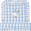 Little Duck Gingham Bib Short, Blue Gingham - Shorts - 3