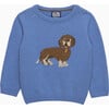 Little Dachshund Dog Sweater, Sky Blue - Sweaters - 1 - thumbnail