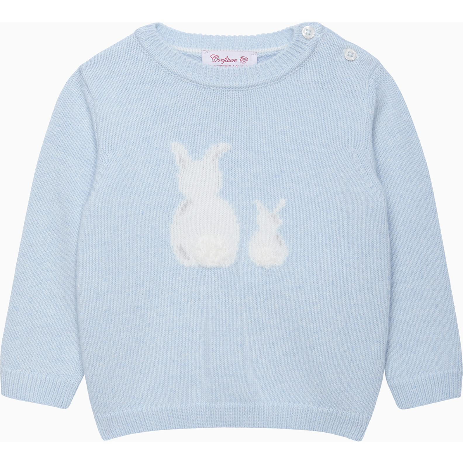 Little Bella Bunny Sweater, Pale Blue - Sweaters - 1