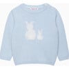 Little Bella Bunny Sweater, Pale Blue - Sweaters - 1 - thumbnail