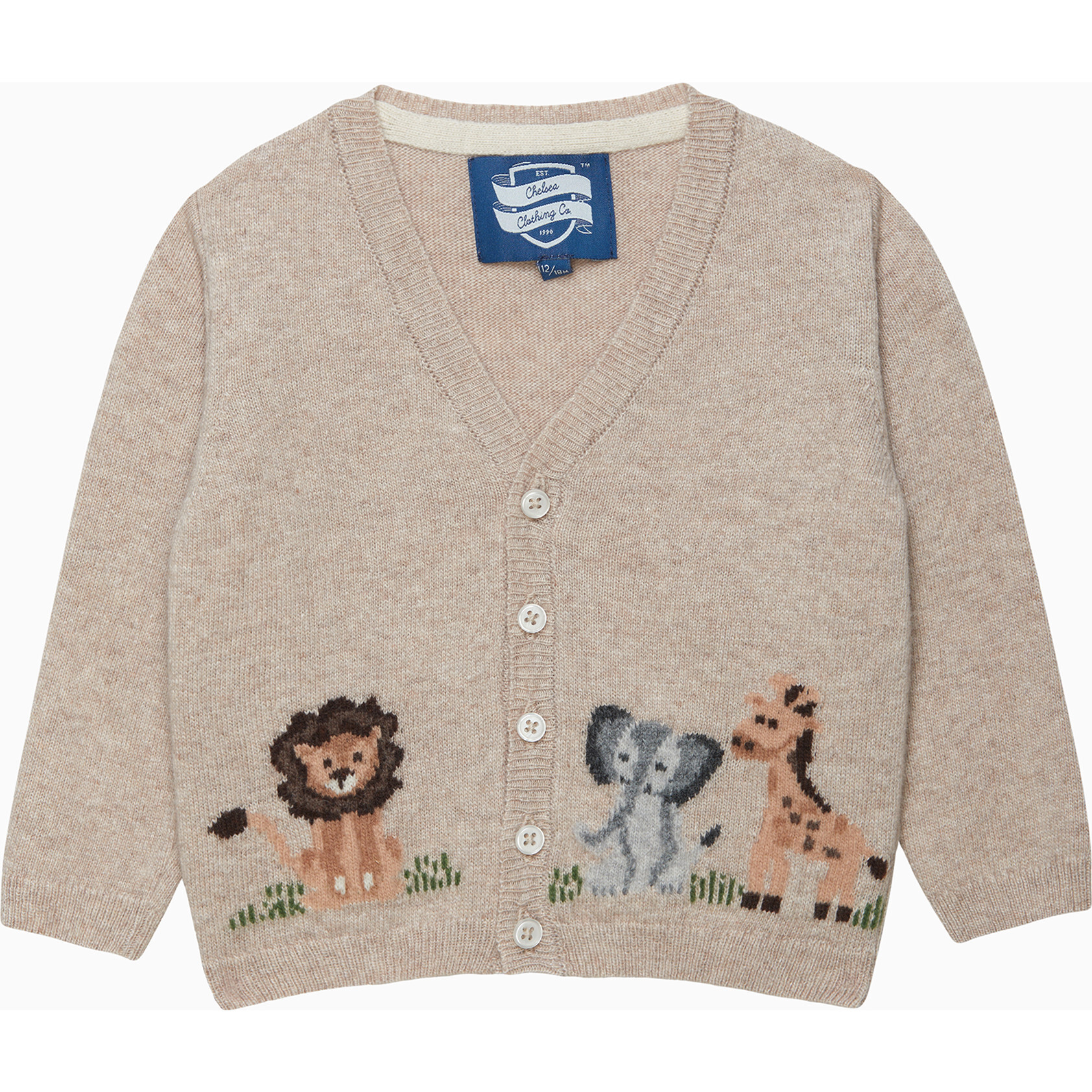 Little Augustus & Friends Cardigan, Oatmeal - Cardigans - 1
