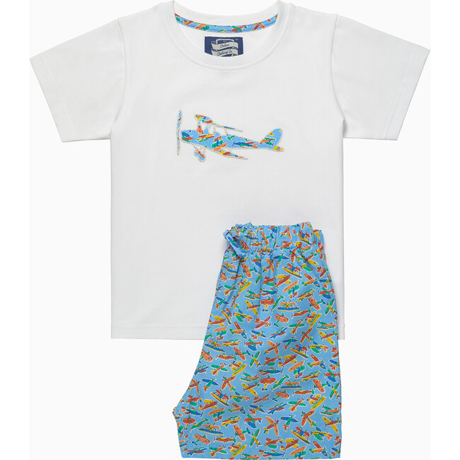 Liberty Print Miles Jersey Pj Set, Blue Miles