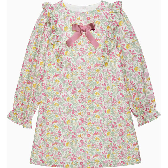 Liberty Print Mamie Bow Dress, Pink Mamie