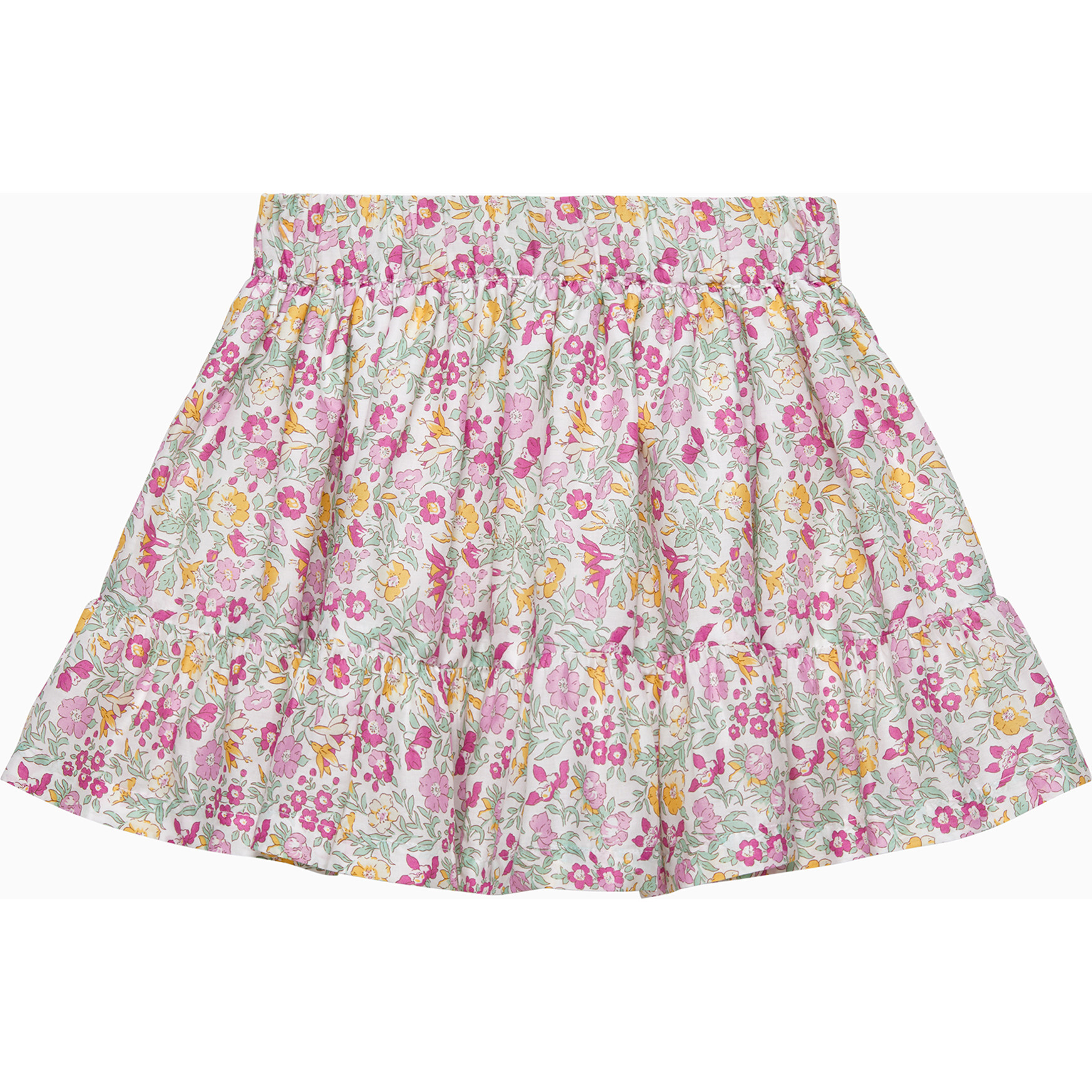 Liberty Print Mamie Tiered Skirt, Pink Mamie - Skirts - 1