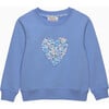 Liberty Print Betsy Heart Sweatshirt, Blue Betsy - Sweatshirts - 1 - thumbnail