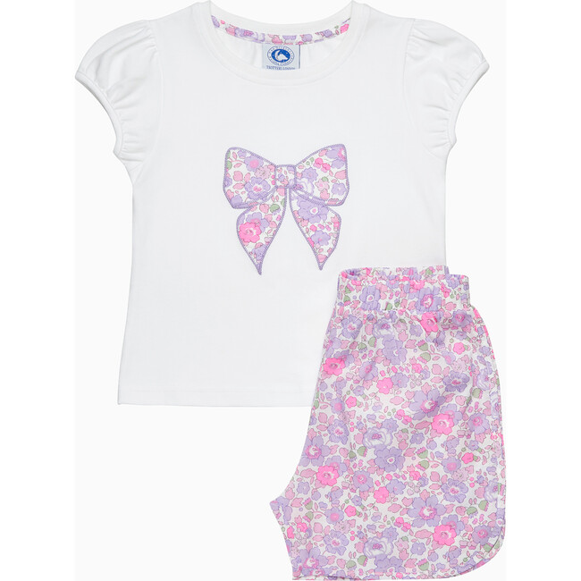 Liberty Print Betsy Bow Jersey Pj, Lilac Betsy