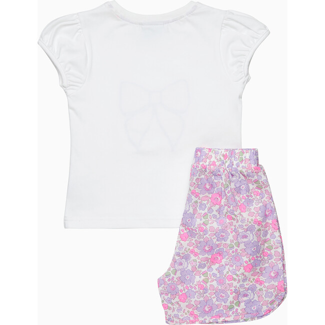 Liberty Print Betsy Bow Jersey Pj, Lilac Betsy - Pajamas - 2
