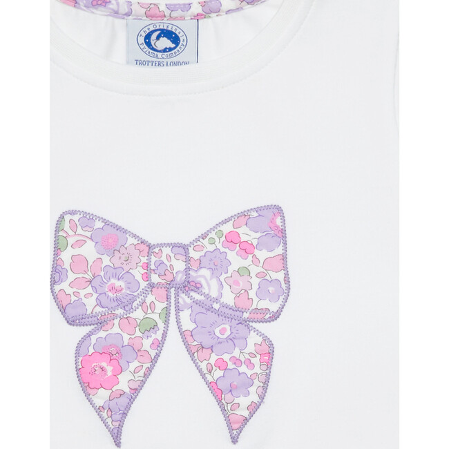 Liberty Print Betsy Bow Jersey Pj, Lilac Betsy - Pajamas - 4