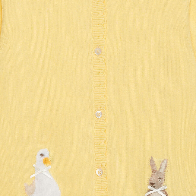 Duck And Bunny Cardigan, Lemon - Cardigans - 3