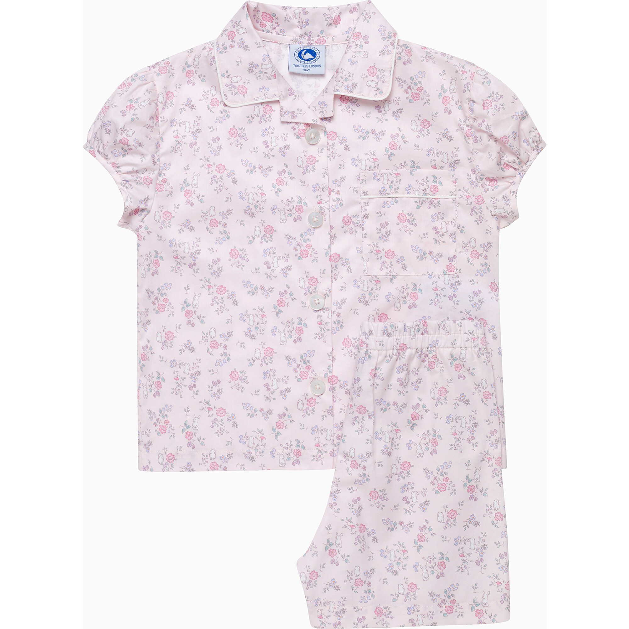 Bunny Woven Short Pajama Set Pink Bunny - Pajamas - 1