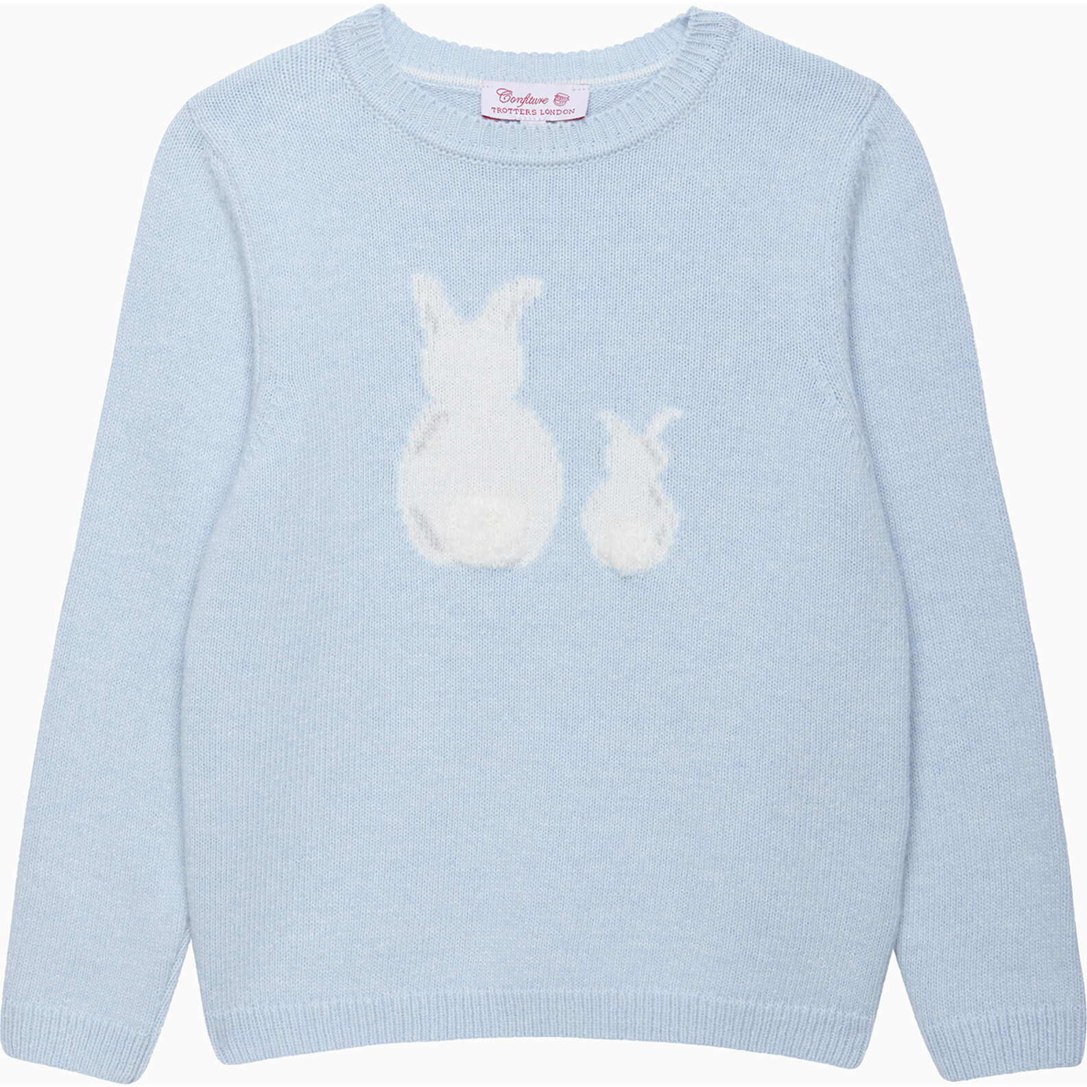 Bella Bunny Sweater, Pale Blue - Sweaters - 1