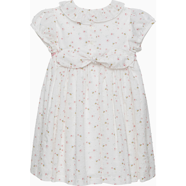 Bee Smocked Dress, White Floral - Dresses - 2