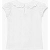 Ava Embroidered Petal Jersey Top, White - Blouses - 2