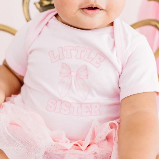 Little Sister Bow Short Sleeve Bodysuit, Ballet - Onesies - 3