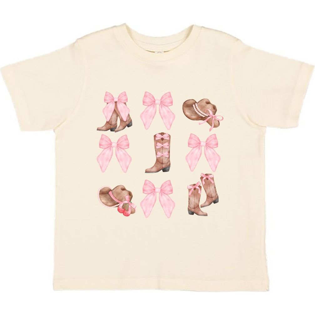 Coquette Cowgirl Short Sleeve T-Shirt, Natural - T-Shirts - 1
